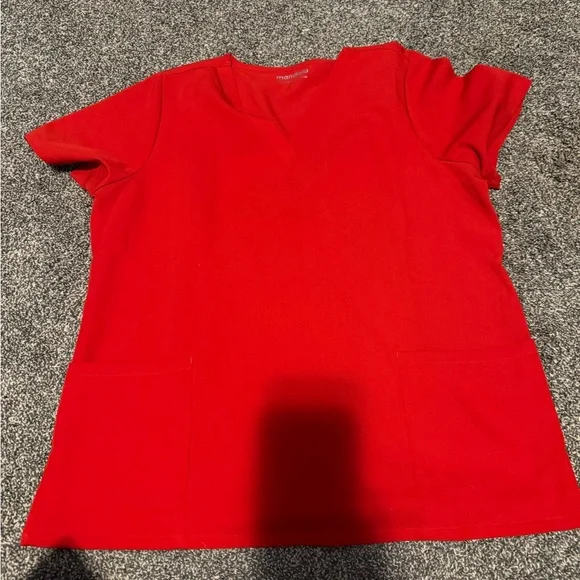 Red Women's Jogger scrub pants and top - Picture 2 of 2